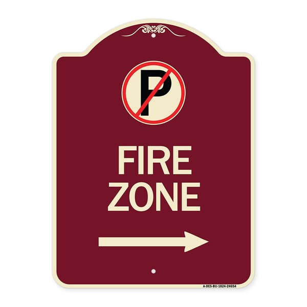 Signmission No Parking Symbol and Right Arrow Heavy-Gauge Aluminum Architectural Sign, 24" x 18", BU-1824-24654 A-DES-BU-1824-24654 - main